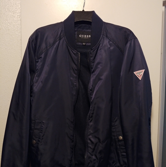 Guess Jackets & Coats Classic Navy Blue Guess Bomber Size Medium